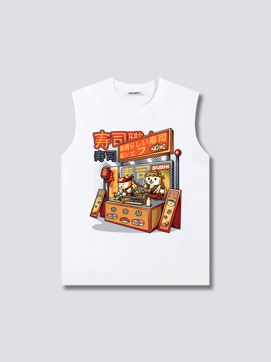 Front Print - Sushi Shop Tank Top